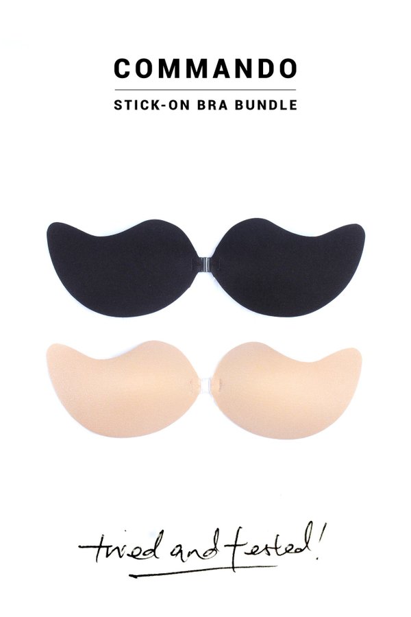 BUNDLE SET - Commando Stick-On Bra in Black+Nude