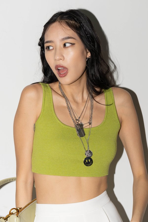 I Knit This Top in Lime Green
