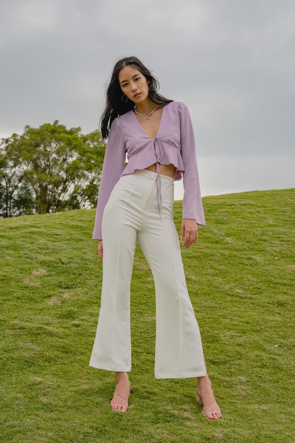 Flaunt Tie Top in Faded Lilac