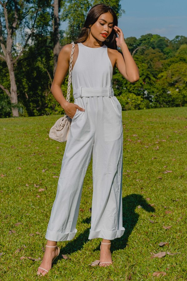 Straight Up Jumpsuit in White