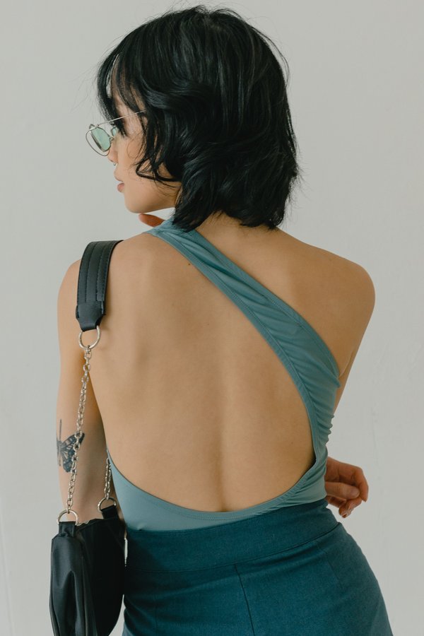 Shapeshifter Bodysuit in Faded Teal