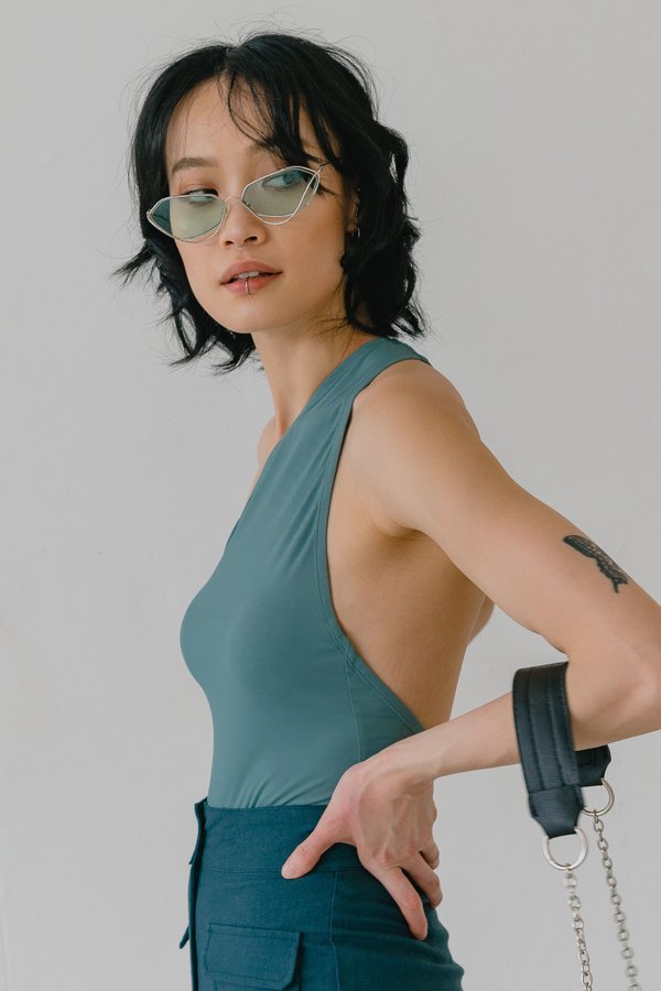 Shapeshifter Bodysuit in Faded Teal