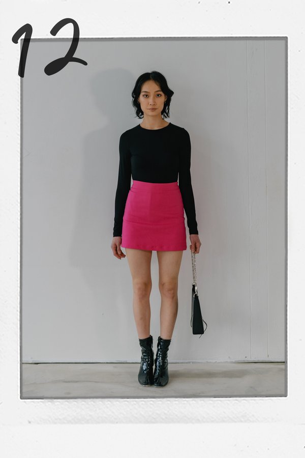 Horizontal Skirt in Hot Pink