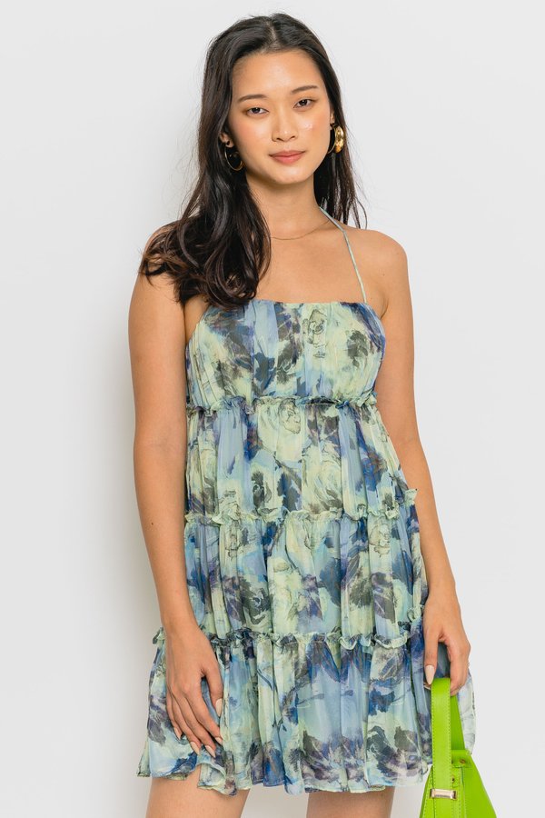 Oasis Dress in Green Floral