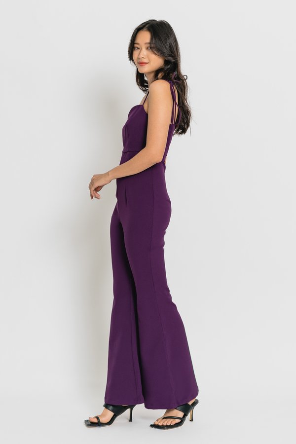Ring A Bell Jumpsuit in Indigo Purple