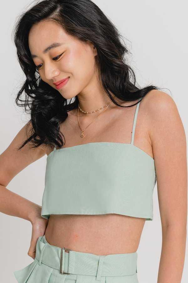 Tailored Linen Top in Mint