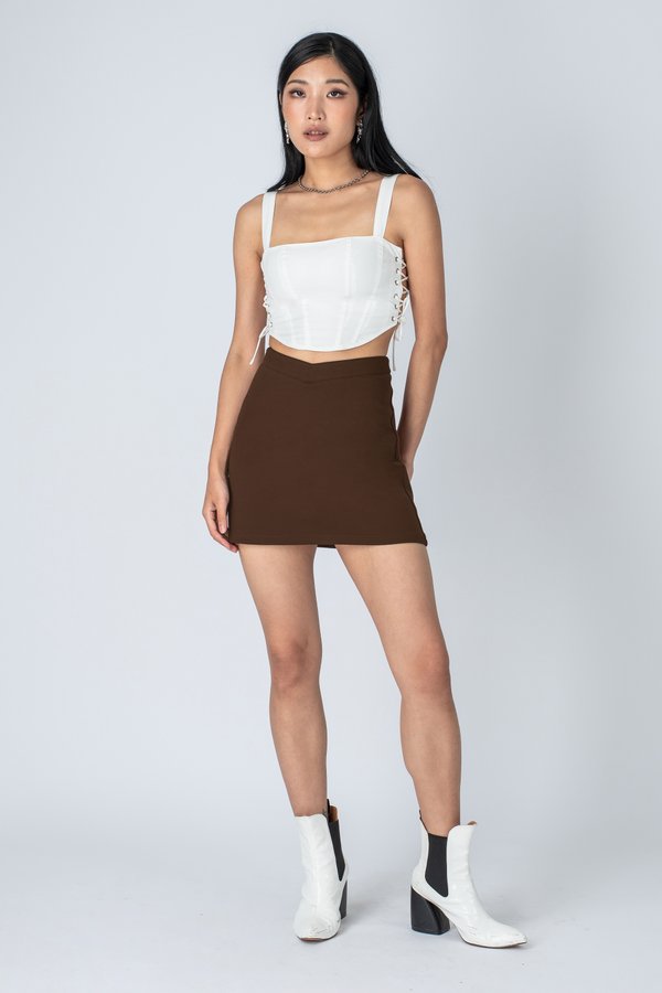 Dip Skirt in Brown